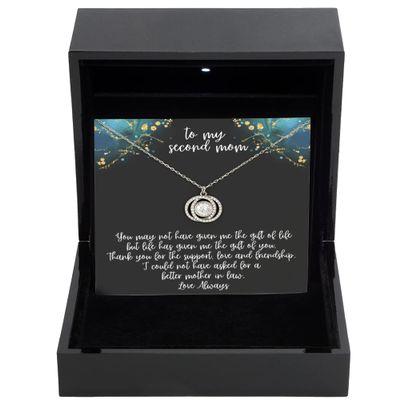 Double Crystal Circle Necklace Luxury Box In Law Necklace, Mother in Law Gifts, Mom in Law Necklace, Bonus Mom Gift, Gifts for Bonus Mom, Mom in law
