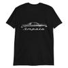 1959 Chevy Impala Silhouette Antique Collector Car Short-Sleeve T-Shirt Black view 1