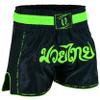 PFG PRO - Elite Series Muay Thai Short - Boxing MMA Muay Thai Training & Fight (as1, Alpha, l, Regular, Regular, Black Green) view 2