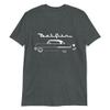 1954 Chevy Bel Air 54 Belair Silhouette Antique Car Short-Sleeve T-Shirt Dark Heather view 1