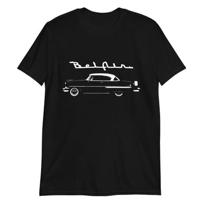 1954 Chevy Bel Air 54 Belair Silhouette Antique Car Short-Sleeve T-Shirt Black