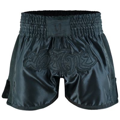 PFG PRO - Elite Series Muay Thai Short - Boxing MMA Muay Thai Training & Fight (as1, Alpha, xx_l, Regular, Regular, All Black)