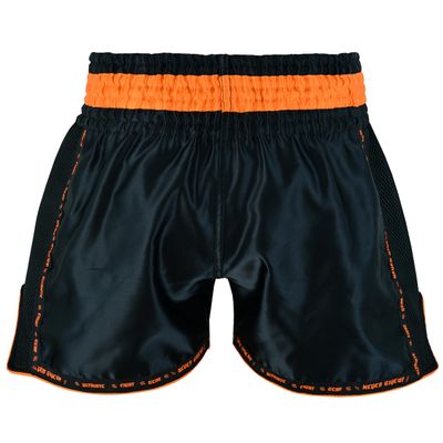 PFG PRO - Elite Series Muay Thai Short - Boxing MMA Muay Thai Training & Fight (as1, Alpha, xx_l, Regular, Regular, Black Orange)