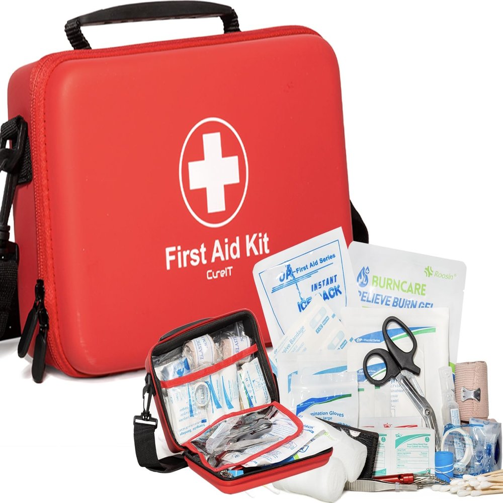 Premium First Aid Kit Travel, Waterproof with Shoulder Straps for Easy Carry - Ideal for Home, Car, and On-The-Go Emergencies