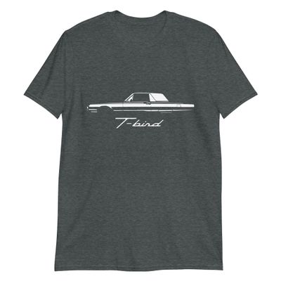 1964 Thunderbird Silhouette T Bird Classic Collector Car Short-Sleeve T-Shirt Dark Heather