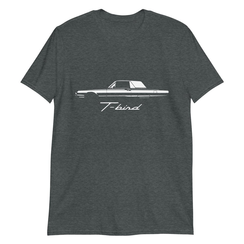 1964 Thunderbird Silhouette T Bird Classic Collector Car Short-Sleeve T-Shirt Dark Heather