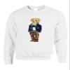 ALLNTRENDS Irish Bear Cute St Patricks Party Top Lucky Shamrock Graphic Sweatshirt (L, Irish Bear White) view 1