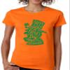 ALLNTRENDS Happy and Lucky Irish Face Leprechaun St. Patrick's Day Women's T Shirt (3XL, Orange) view 1