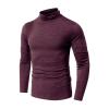 Slim-Fit Tops for Men Fashion Mock Turtleneck T-Shirts Long Sleeve Pullover Sweater Basic Designed Undershirt Shirts (Dark Coffee,X-Large) view 1