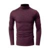 Slim-Fit Tops for Men Fashion Mock Turtleneck T-Shirts Long Sleeve Pullover Sweater Basic Designed Undershirt Shirts (Dark Coffee,X-Large) view 2