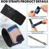 24 Pcs in Total, 12 Fishing Rod Sleeve and 12 Rod Strap, 66.93 Inch Braided Mesh Rod Socks Fishing Pole Covers with Rod Ties Straps for Fly Spinning Rod Casting Sea Rod Fishing Tool Accessories view 4