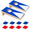 Super Fun, Portable Mini Desktop Cornhole Set of 2,Coated Wood Boards with 4 Red 4 Blue Bags,Wooden Desktop Cornhole Game Set for Travel, Tabletop Mini Bean Bag Toss Game for Kids and Adults view 1