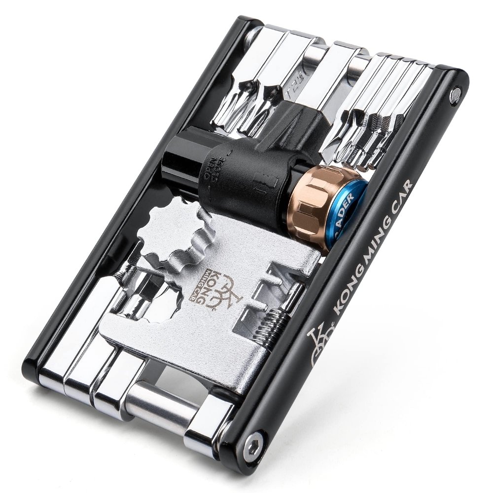 Bike Tool with CO2 Inflator - Bike Chain Tool/Torx/Hex/Screwdriver - Bicycle Multitool Kit Compact and Lightweight Repair Tools for Road and Mountain Bikes