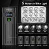 KASLIGHT 12 LED Bike Light Set, 10000 Lumens, USB TypeC Rechargeable, 5 Modes, Water Resistant, Front Left, Rear Right, Aluminum, Handlebar Mount, Bike Headlight Taillight Combination view 2