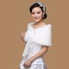 PENINSULA LOVE Faux Fur Shawl Elegant Wedding Shoulder Wrap 20s Sleeveless Bridal Scarf Evening Party Cover Up for Women view 3