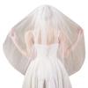 EllieWely 1 Tier Glitter Tulle Wedding Bridal Veil Blusher Length Champagne F01 view 1