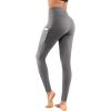 XUNRYAN Yoga Pants with Pockets Women Workout Leggings Compression Pants Gym Running Athletic Leggings Skinny Tights Gray view 3