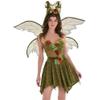 Green Woodland Fairy Wings - 32" x 38.37", 1 Pc - Lightweight, Lush Polyester - Charming & Magical - Perfect For Costumes, Parties, & Festive Events view 3