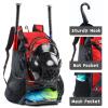 VIGEGARI Youth Baseball Bag, Baseball Backpack for Boys,Youth, Adults-Bat Bag, Softball Bag, T-Ball, Softball Equipment & Accessories for Bat, Glove Holder, Helmet, Shoes Compartment, Baseball Gifts view 3