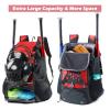 VIGEGARI Youth Baseball Bag, Baseball Backpack for Boys,Youth, Adults-Bat Bag, Softball Bag, T-Ball, Softball Equipment & Accessories for Bat, Glove Holder, Helmet, Shoes Compartment, Baseball Gifts view 4