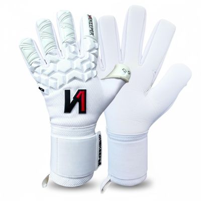 ONEKEEPER ACE | Professional-Level Goalkeeper Glove for Adult & Youth | GK Soccer Goalie Gloves | 3.5 mm Contact Latex | Negative Cut (White, 8)