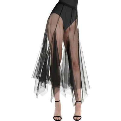 Black Long Sheer Skirt for Adult - 1 Pc. - Elegant Design, Perfect for Parties, Halloween, Dress-Up, Everyday Wear, & More, Adult L/XL