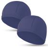 2pcs Cloth Swim Caps for Both Women & Men & Kids Fabric Durable Non-Waterproof Elastic Swimming Pool Cap Bathing Cap for Long and Short Hair (Dark Blue) view 1