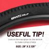 BWSHLF 29inch Mountain Bike Tires, 29 x 2.125 Inch, 2 Pack Replacement Black Folding MTB Bicycle Tire, Black Sidewall view 2