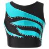 CHICTRY Kids Girls Active Shirts Sleeveless Rhinestones Metallic Dance Sports Tank Crop Tops Lake Green 6 Years view 1