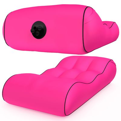 PHASFBJ Inflatable Couch Air Chair, Beach Chair for Water Proof & Anti-Air Leaking Design, Blow Up Chair Indoor & Outdoor, Inflatable Lounger Air Chair Sofa Bed Sleeping Bag Couch,Pink