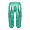 Daenrui Kids Girls Boys Metallic Shiny Jazz Hip Hop Street Dance Pants Harem Pants Athletic Leggings Dancewear Bluegreen 16 Years view 2