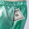 Daenrui Kids Girls Boys Metallic Shiny Jazz Hip Hop Street Dance Pants Harem Pants Athletic Leggings Dancewear Bluegreen 16 Years view 4