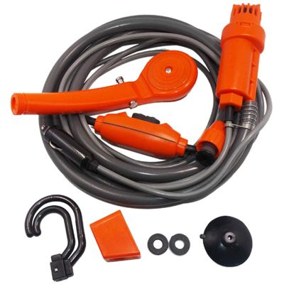 Haueeschoen Camping Shower, Portable Shower Car Shower Set 12V Portable Outdoor Automobile Water Spray Pumps Camping Nozzle Kit for Outdoor Camping Travel Car Pet Dog Shower