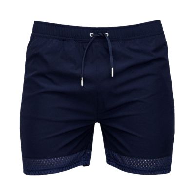 JEsilunmaMY Men's Stretch Mesh Athletic Shorts Elastic Waist Breathable Summer Beach Shorts Workout Training Running Shorts (Dark Blue,Large)
