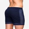 JEsilunmaMY Men's Stretch Mesh Athletic Shorts Elastic Waist Breathable Summer Beach Shorts Workout Training Running Shorts (Dark Blue,Large) view 4