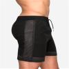 JEsilunmaMY Men's Stretch Mesh Athletic Shorts Elastic Waist Breathable Summer Beach Shorts Workout Training Running Shorts (Black,Large) view 3