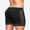 JEsilunmaMY Men's Stretch Mesh Athletic Shorts Elastic Waist Breathable Summer Beach Shorts Workout Training Running Shorts (Black,Large) view 4