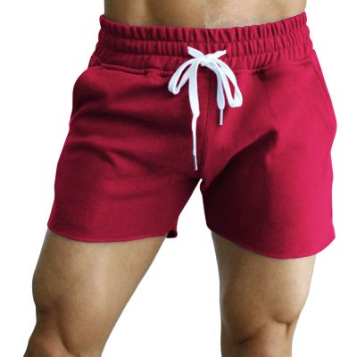 Summer Running Shorts for Men Drawstring Elastic Waist Outdoor Sports Shorts Athletic Workout Training Gym Shorts (Red,XX-Large)