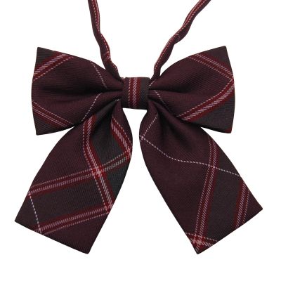 Mantieqingway Pre-tied Bow Tie Plaid Adjustable Bowties for Women Ties Pre Tied Girl Bowknot for Party, Wedding, Cosplay (Wine Red Plaid)
