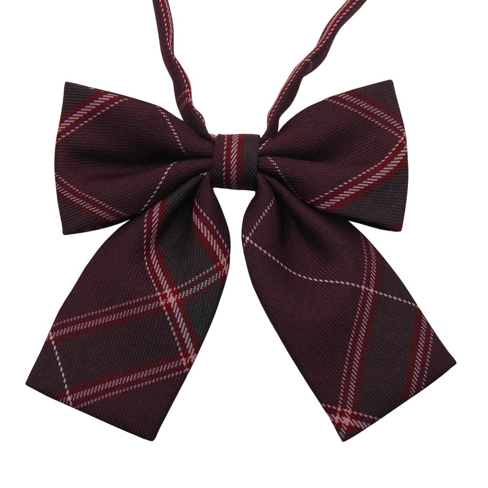 Mantieqingway Pre-tied Bow Tie Plaid Adjustable Bowties for Women Ties Pre Tied Girl Bowknot for Party, Wedding, Cosplay (Wine Red Plaid)