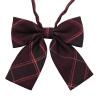 Mantieqingway Pre-tied Bow Tie Plaid Adjustable Bowties for Women Ties Pre Tied Girl Bowknot for Party, Wedding, Cosplay (Wine Red Plaid) view 1