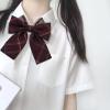 Mantieqingway Pre-tied Bow Tie Plaid Adjustable Bowties for Women Ties Pre Tied Girl Bowknot for Party, Wedding, Cosplay (Wine Red Plaid) view 2
