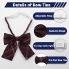 Mantieqingway Pre-tied Bow Tie Plaid Adjustable Bowties for Women Ties Pre Tied Girl Bowknot for Party, Wedding, Cosplay (Wine Red Plaid) view 3