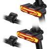 WSDCAM Bike Tail Light with Turn Signals and Brake Light Bike Horn Alarm with Remote, Built in Speaker/Light Sensor/Vibration Sensor, Smart Auto ON/Off Rechargeable Waterproof Rear Bike Light 2 Pack view 1