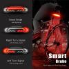 WSDCAM Bike Tail Light with Turn Signals and Brake Light Bike Horn Alarm with Remote, Built in Speaker/Light Sensor/Vibration Sensor, Smart Auto ON/Off Rechargeable Waterproof Rear Bike Light 2 Pack view 2