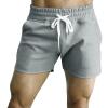 JEsilunmaMY Summer Running Shorts for Men Drawstring Elastic Waist Outdoor Sports Shorts Athletic Workout Training Gym Shorts (Grey,Large) view 1