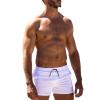 JEsilunmaMY Mens Stretch Swim Trunks Elastic Waist Slim Fit Surfing Sports Bathing Suit Summer Beach Board Shorts Swimsuits (White,Medium) view 1