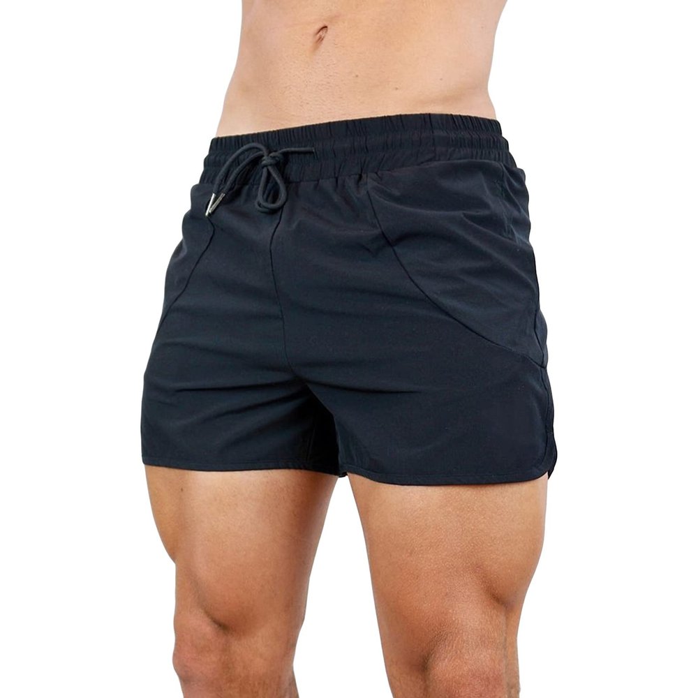 JEsilunmaMY Mens Workout Running Shorts Casual Elastic Waist Stretch Summer Beach Shorts Slim Athletic Jogger Sweat Shorts (Black,3X-Large)