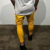 Men's Slim Jogger Pants Multi-Pocket Stylish Skinny Pencil Trousers Casual Cotton Athletic Outdoor Sweatpants (Yellow,Large) view 3