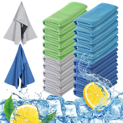 Hosuly 20 Pcs Cooling Towel 47 x 12 Inch Ice Towel for Neck, Microfiber Cool Towel, Breathable Soft Chilly Towel for Yoga, Sports, Gym, Camping, Golf, Running, Fitness, Workout(Mixed Color, 20 Pcs)